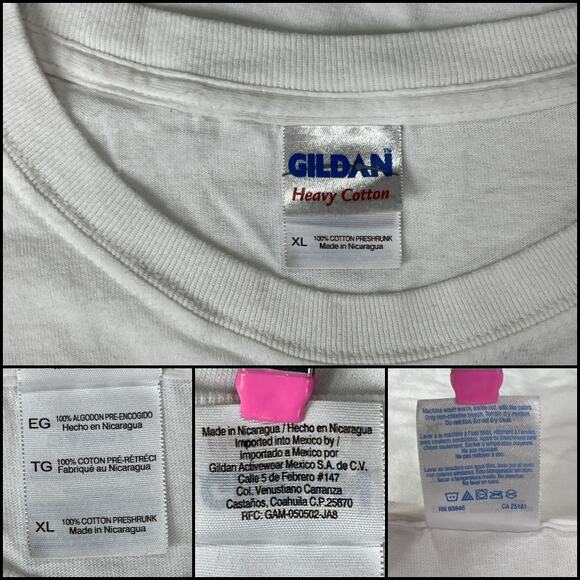 Gildan FIFO First In First Out Short Sleeve Crew Neck Tee Shirt XL White Black - Picture 6 of 10